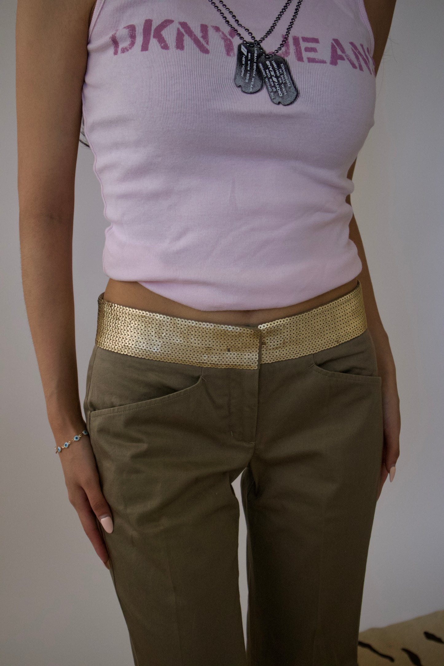 BCBG sequin waistband pants
