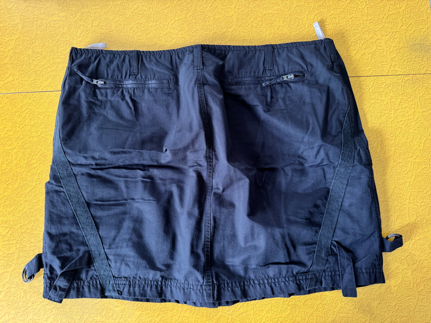 Nylon zip mini skirt