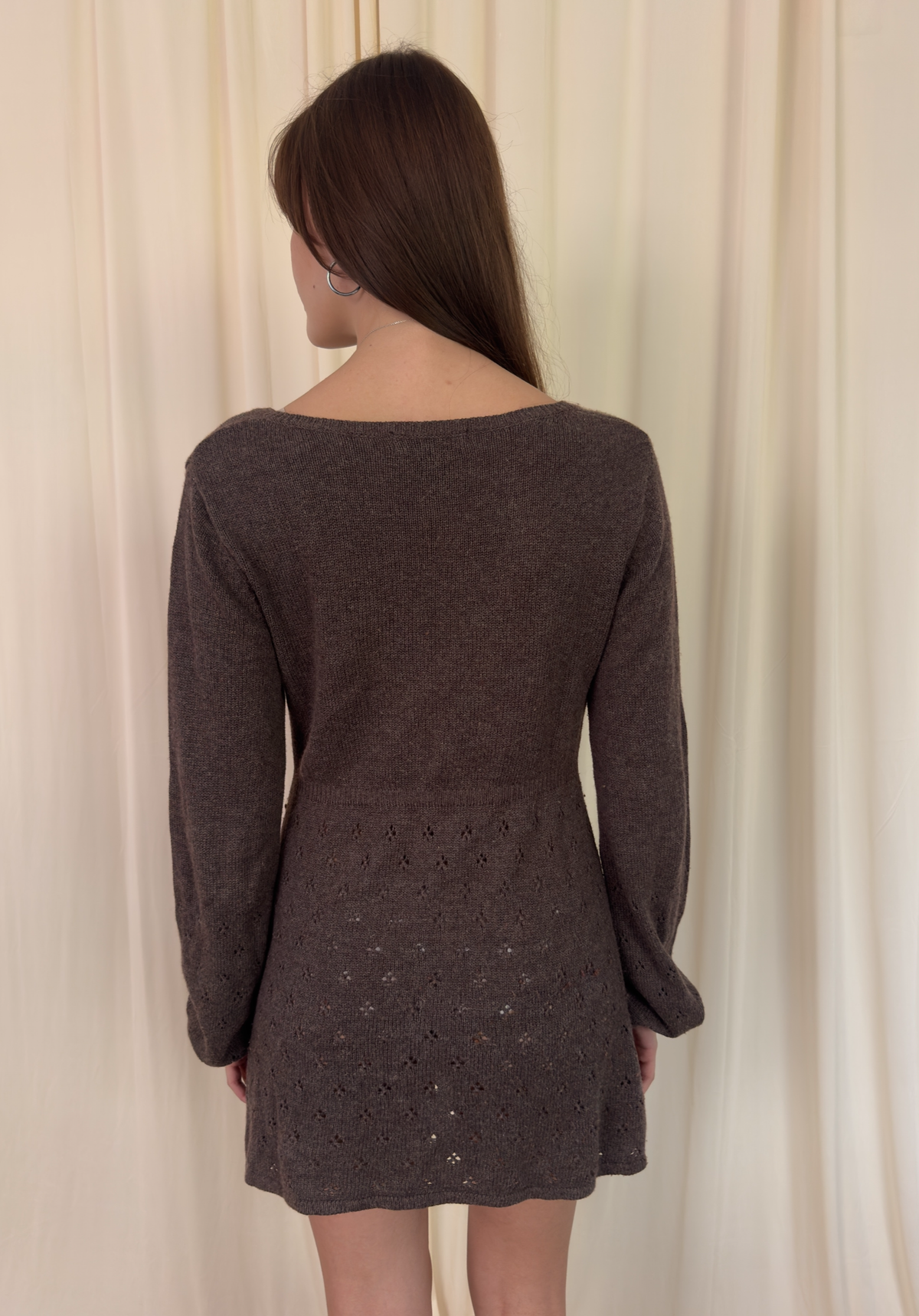 Pointelle sweater dress