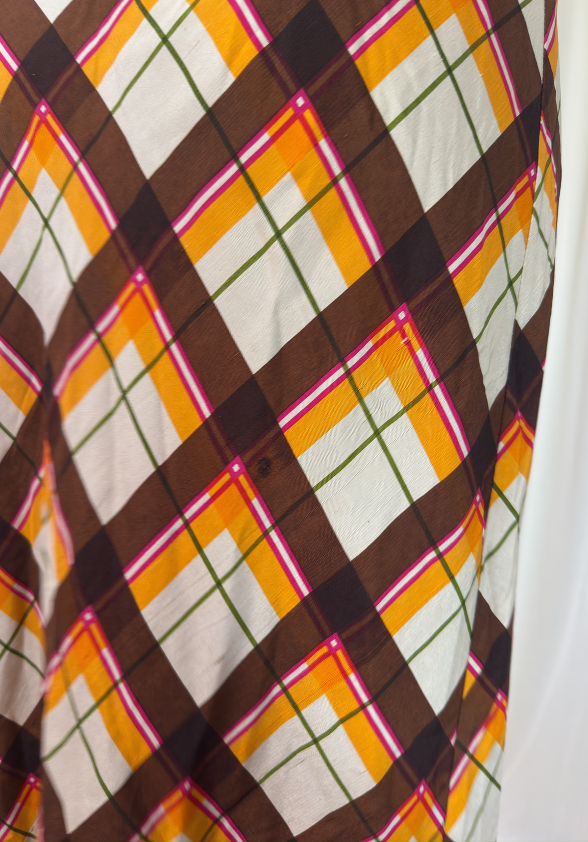100% silk plaid skirt