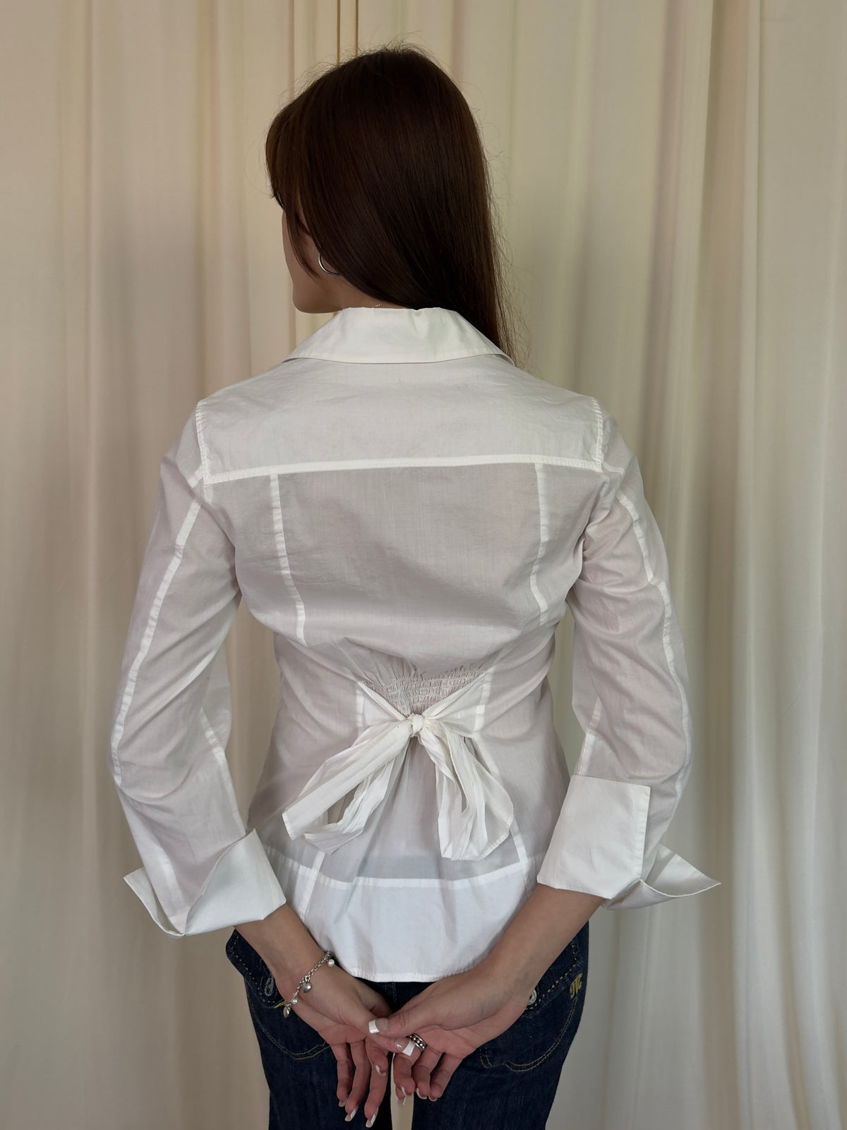 Tie back dress shirt