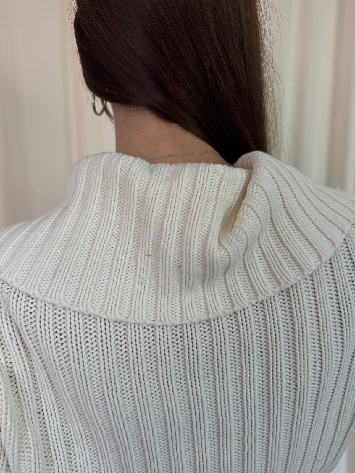 White chunky rib cardigan