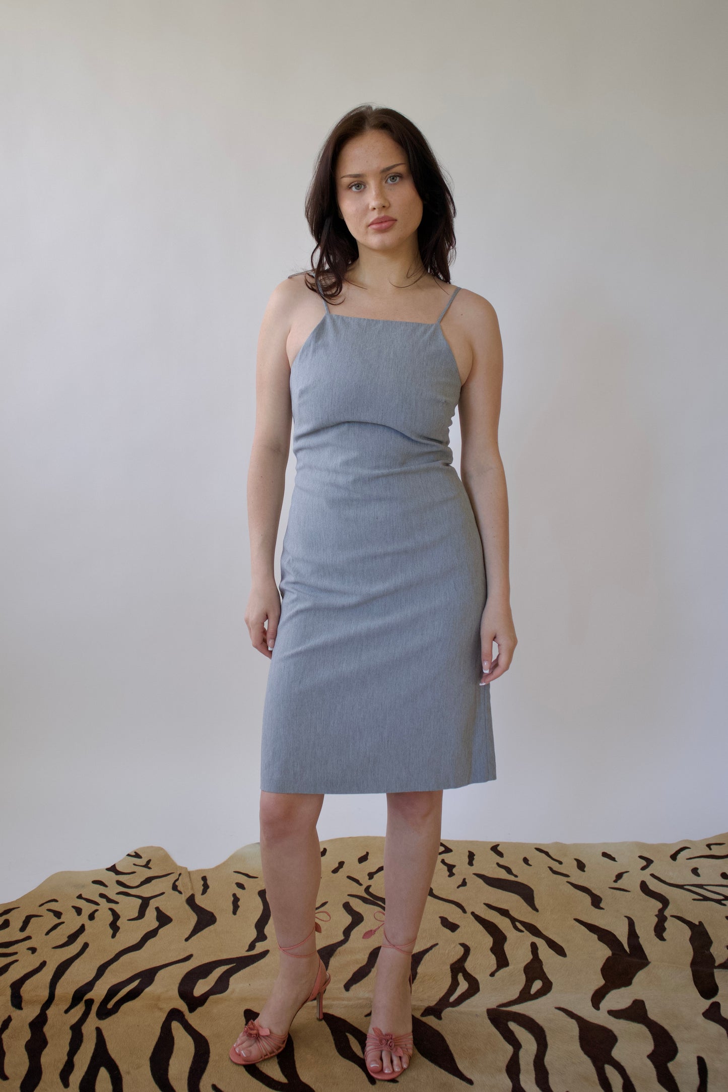 Classic 90s grey midi dress