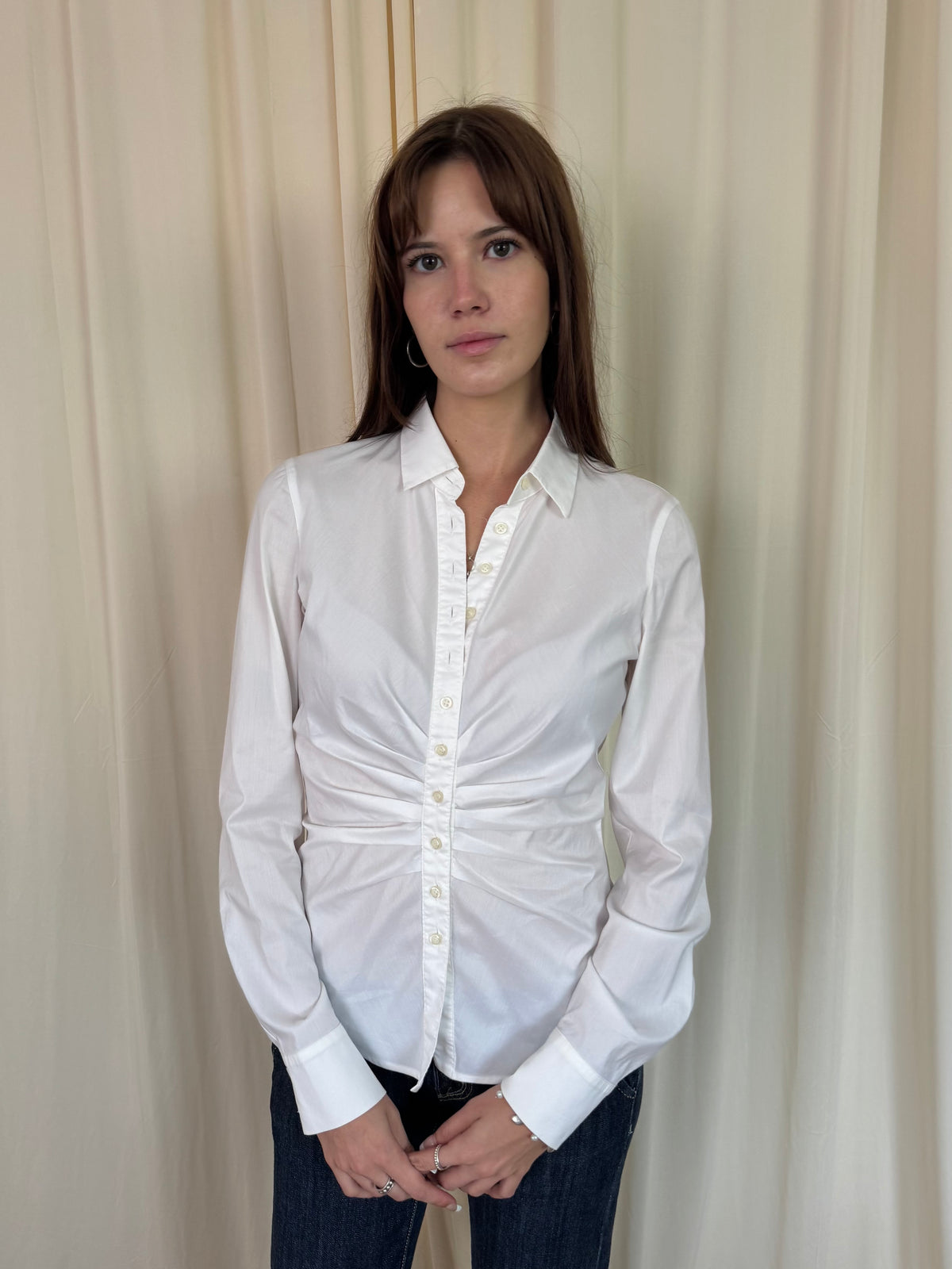 Ruched dress shirt