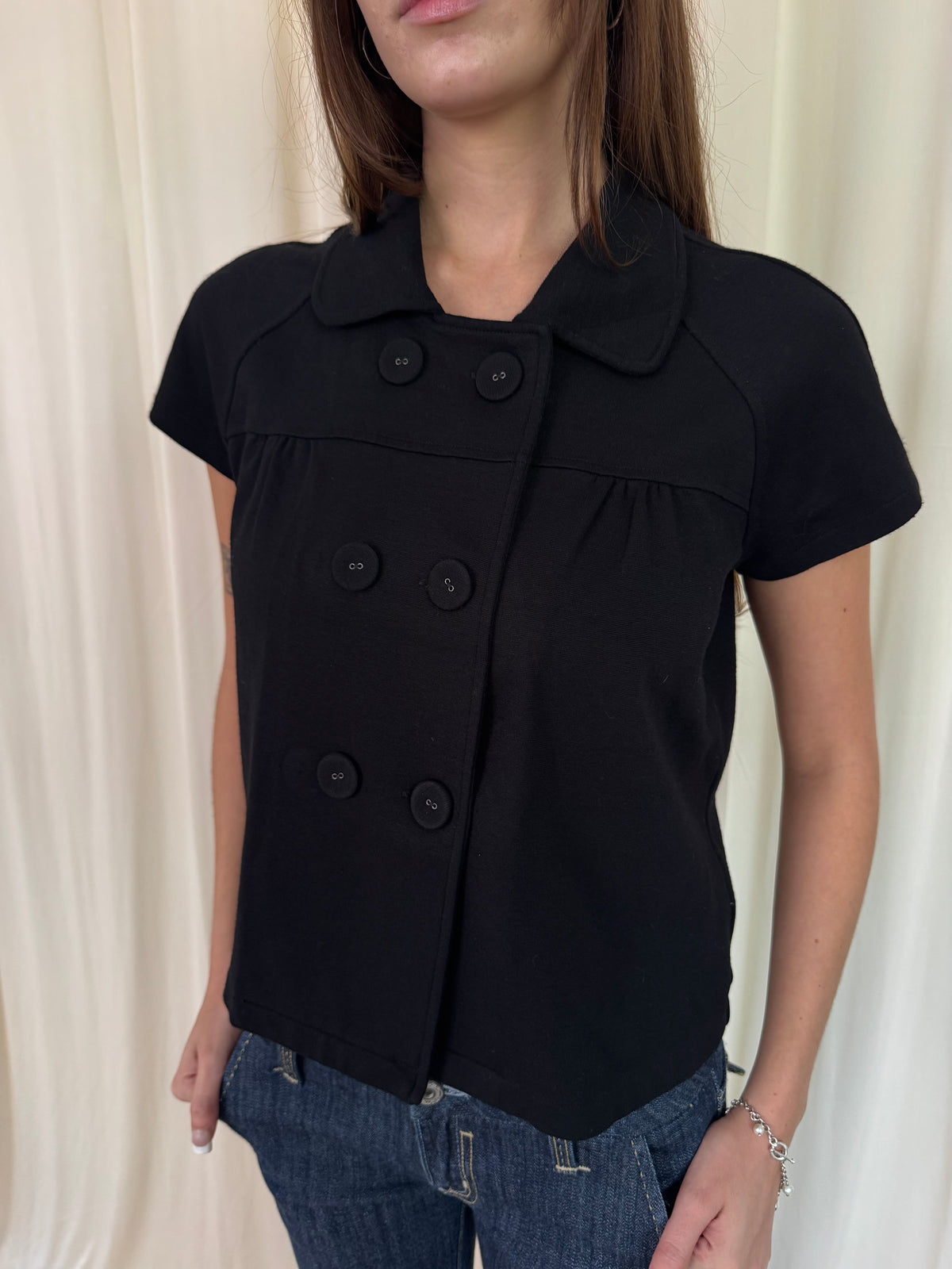 Short sleeve lightweight peacoat
