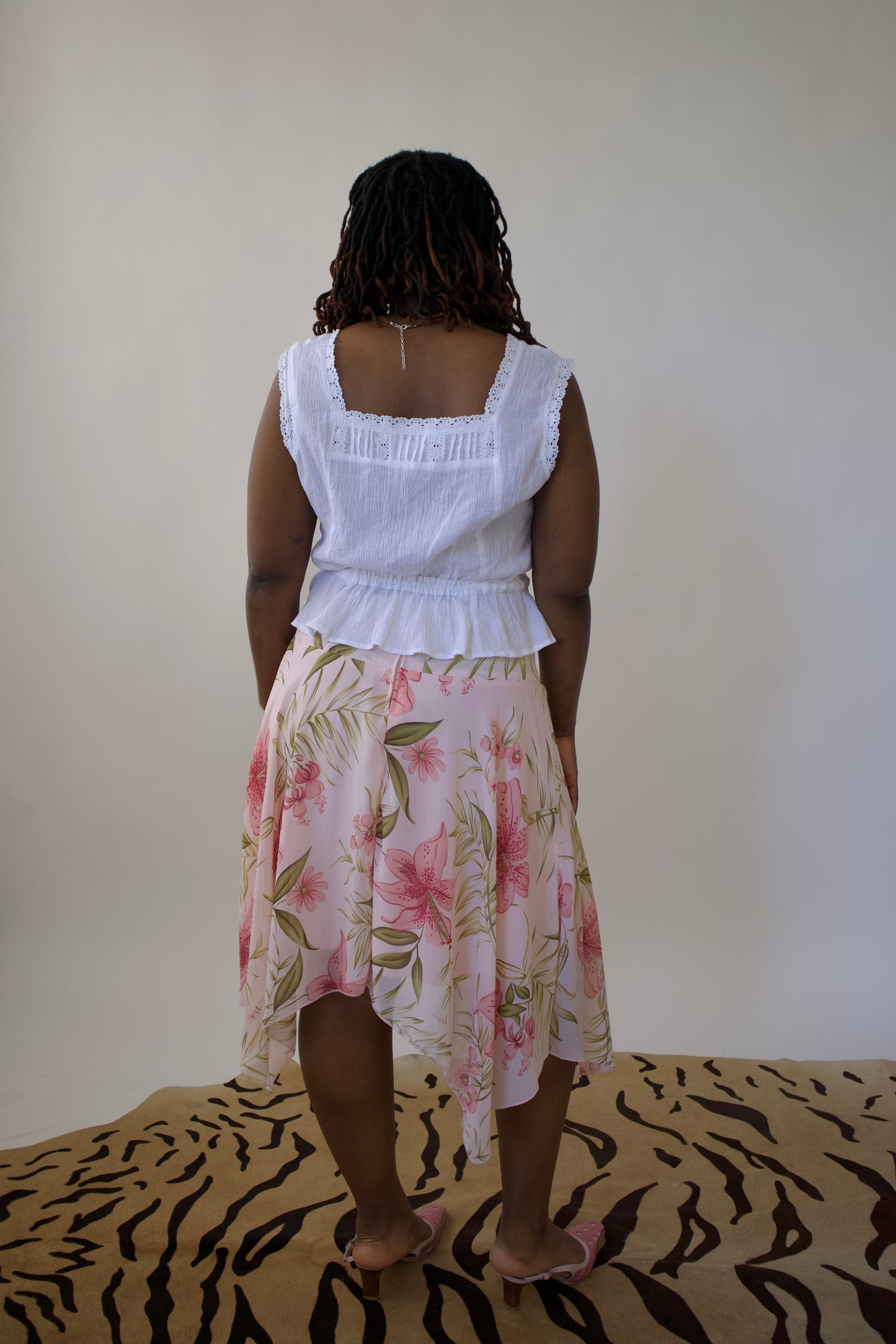 Lace trim prairie top
