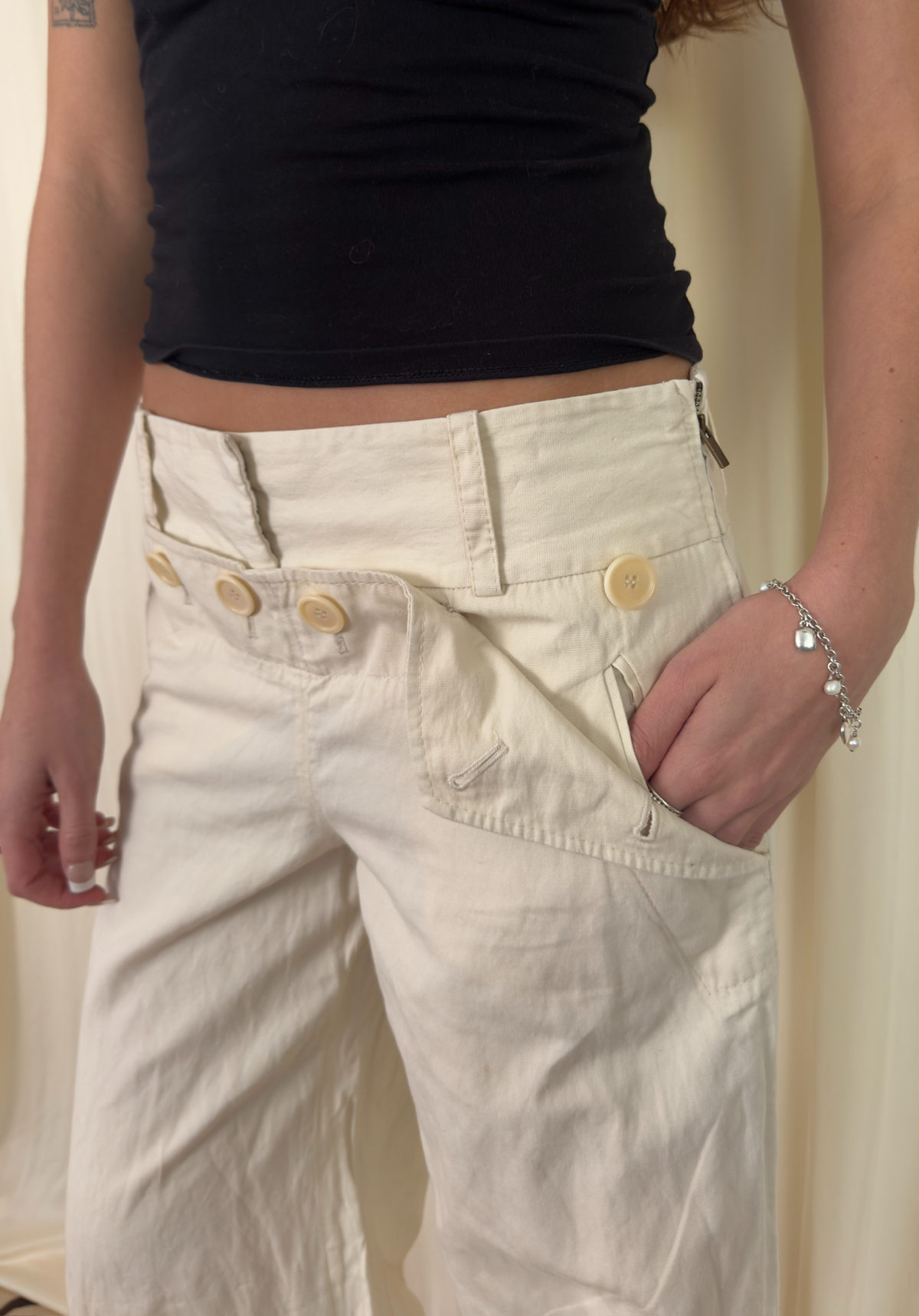 BCBG wide leg sailor pants