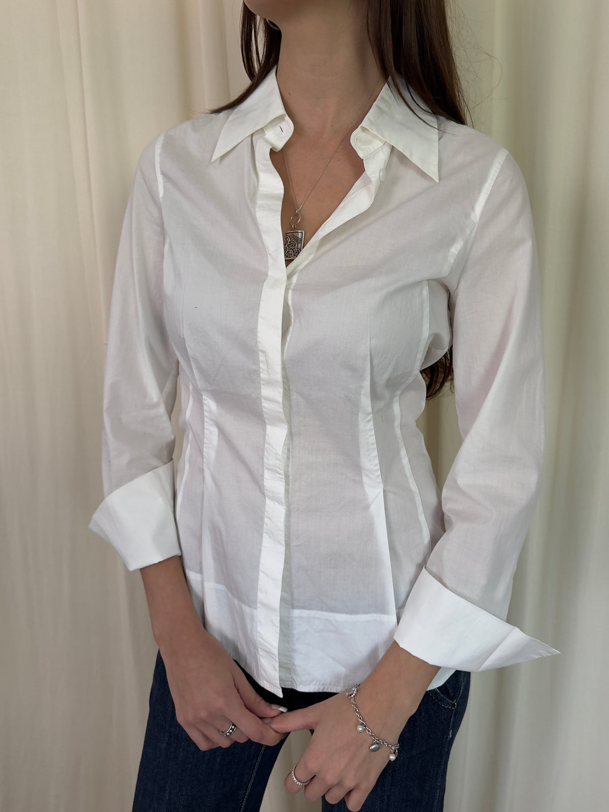 Tie back dress shirt