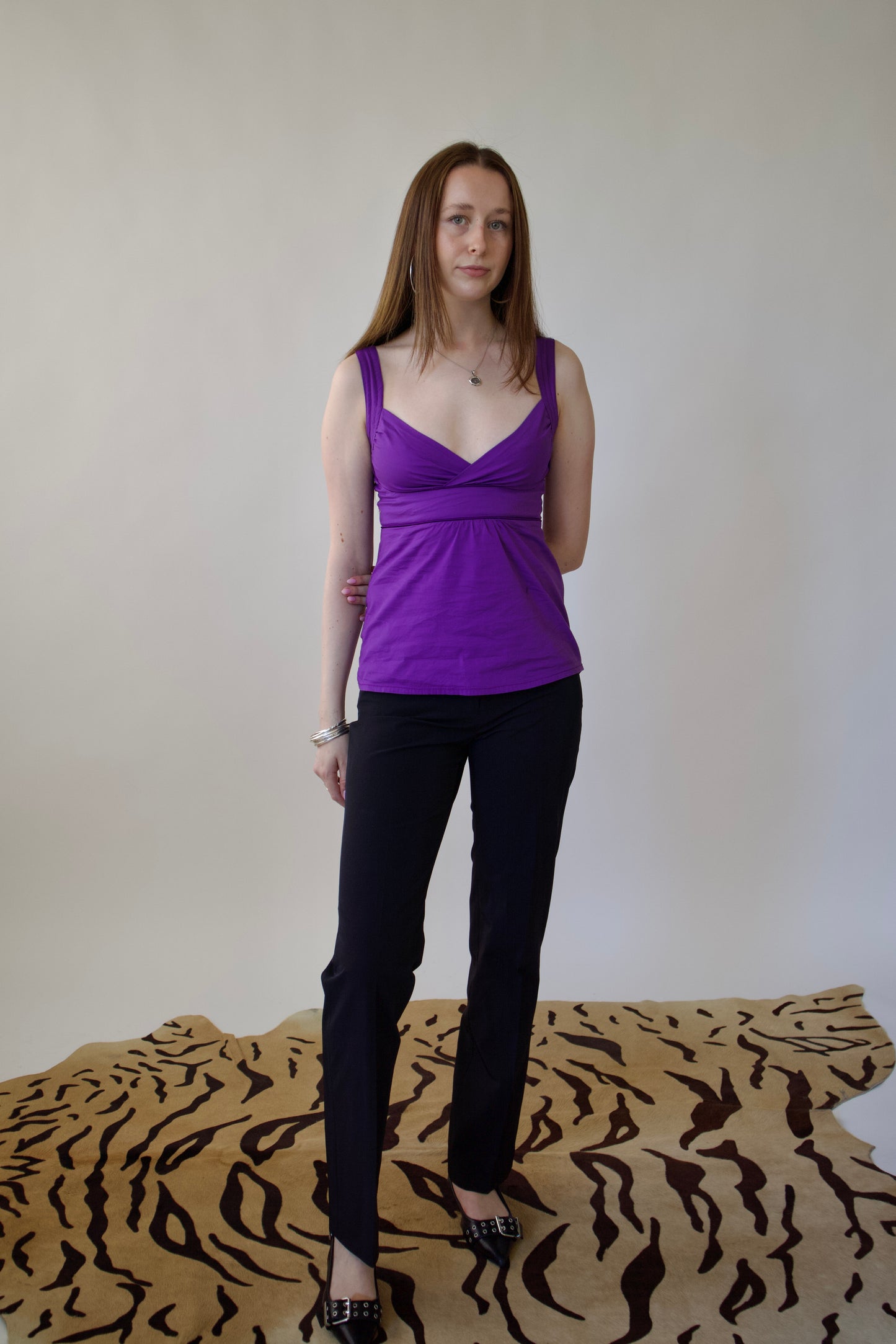 Purple babydoll top