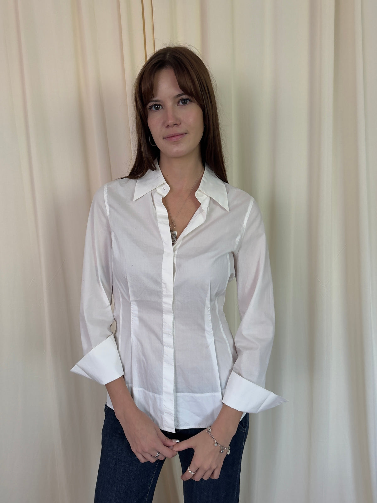 Tie back dress shirt