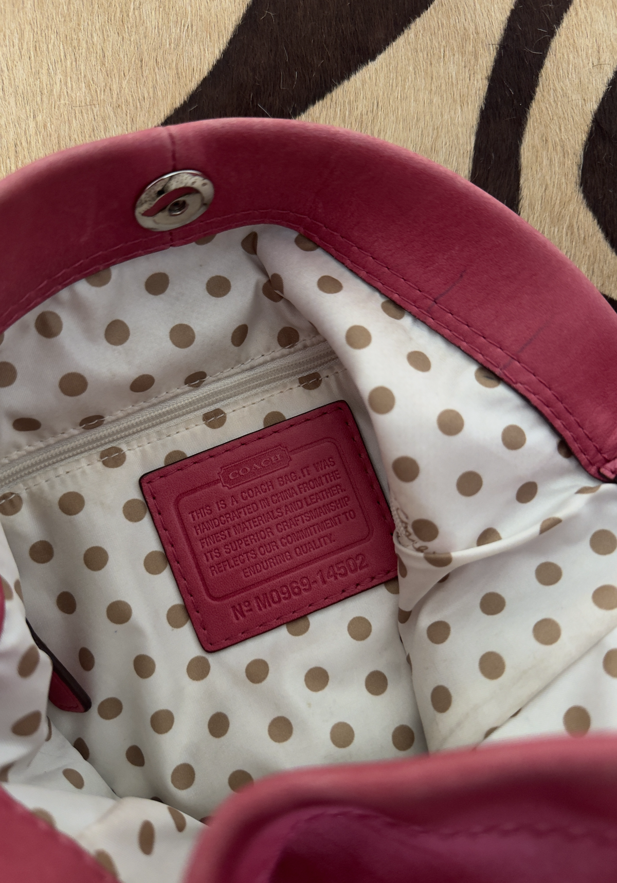 00’s Coach pink leather bucket bag